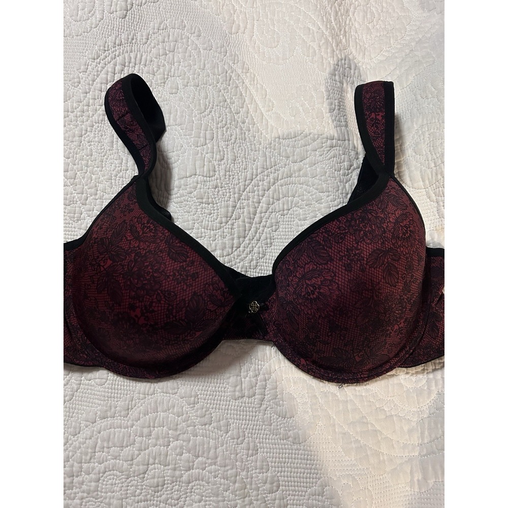 Daisy Fuentes Bra Women's 38D Plum Purple Floral Push Up